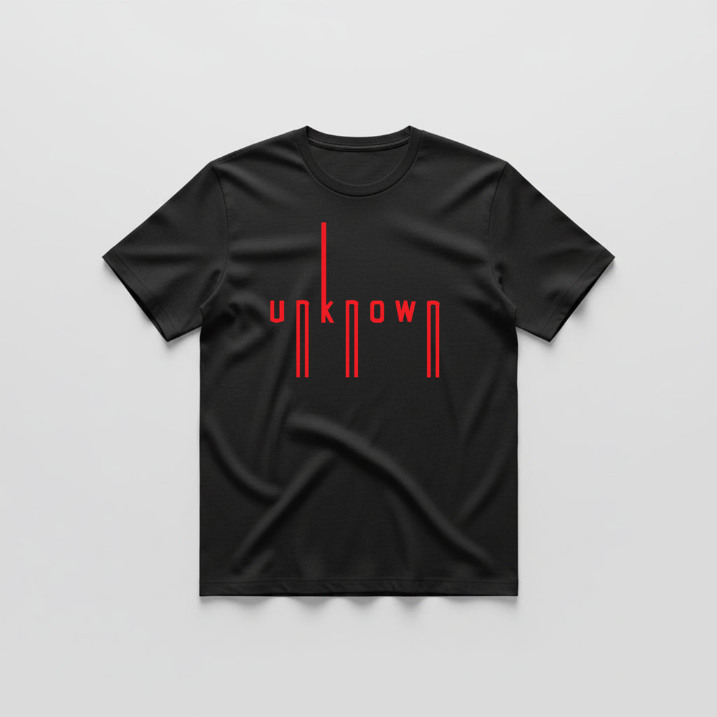 Black T-Shirt – Front “Unknown” Design Printed