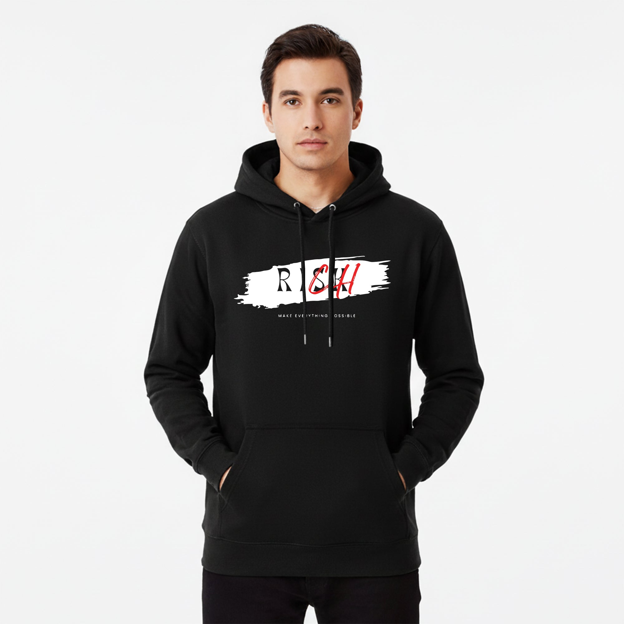 Black Hoodie – Front “RISK” Printed Design