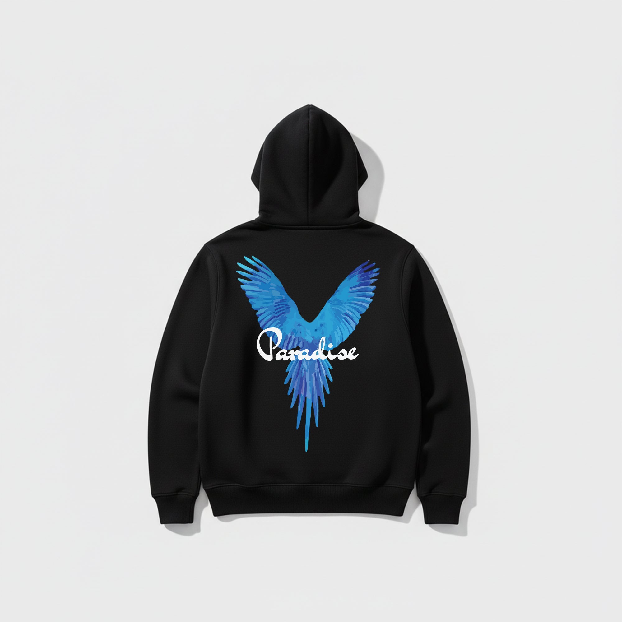 Black Hoodie – Back “Paradise” Printed Design