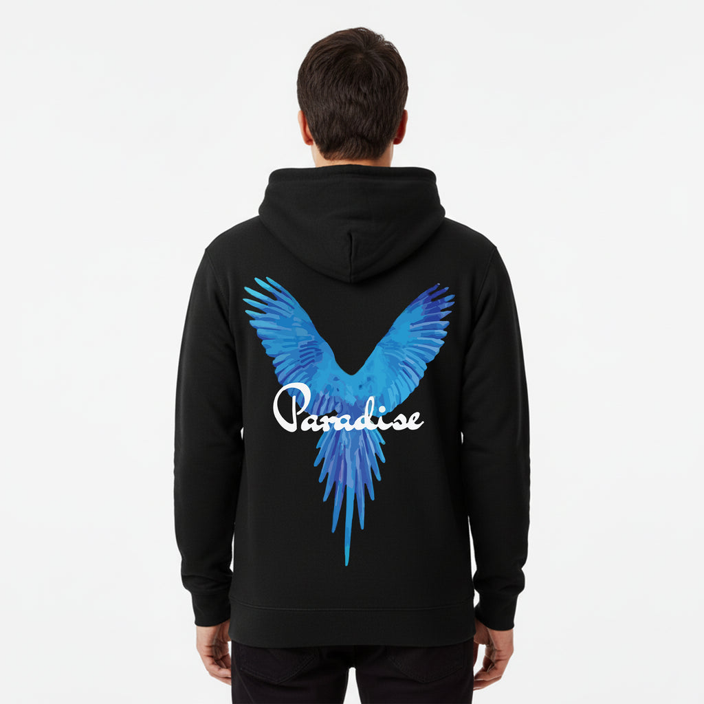 Black Hoodie – Back “Paradise” Printed Design