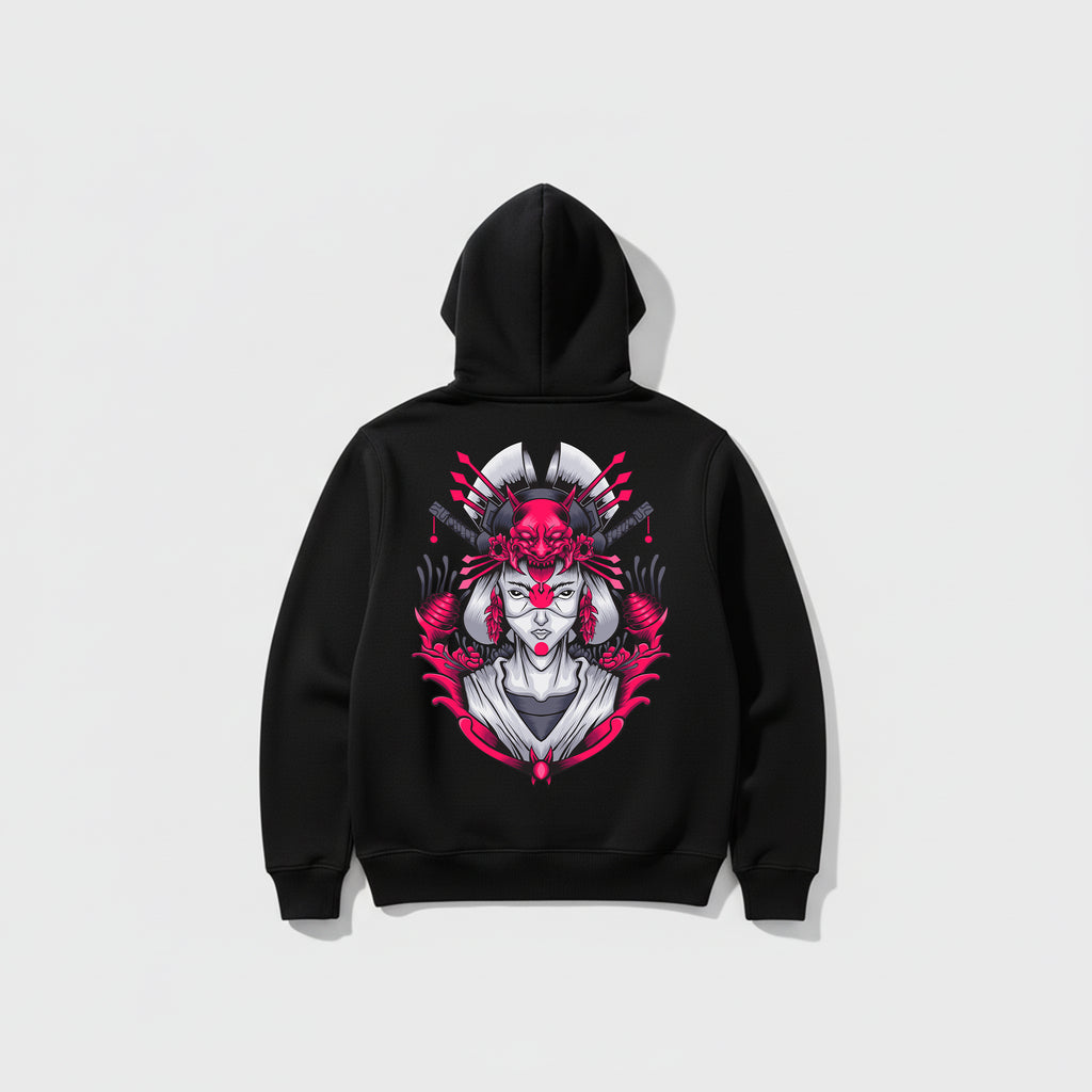 Black Hoodie – Back Demon Design Printed