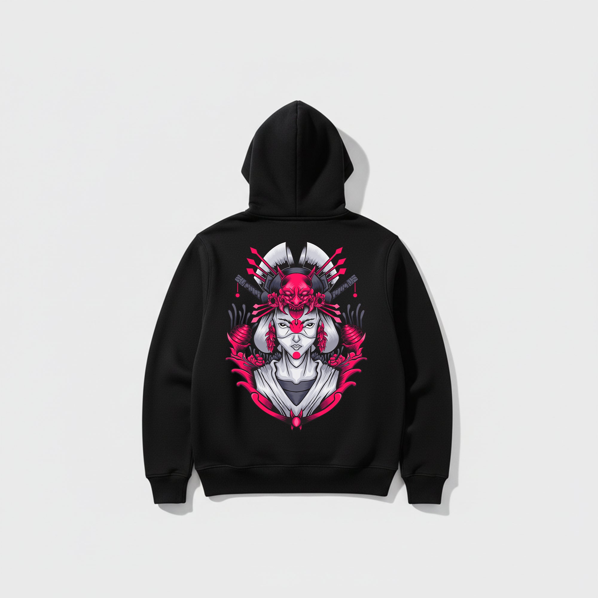 Black Hoodie – Back Demon Design Printed