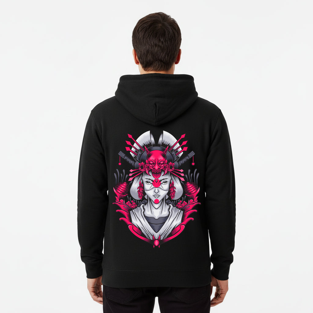 Black Hoodie – Back Demon Design Printed