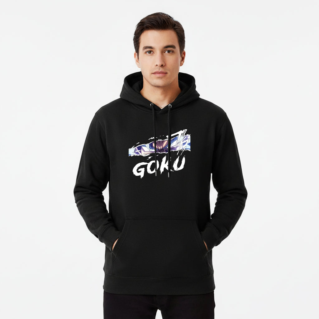 Black Hoodie – Front Goku Design (Premium Printed)