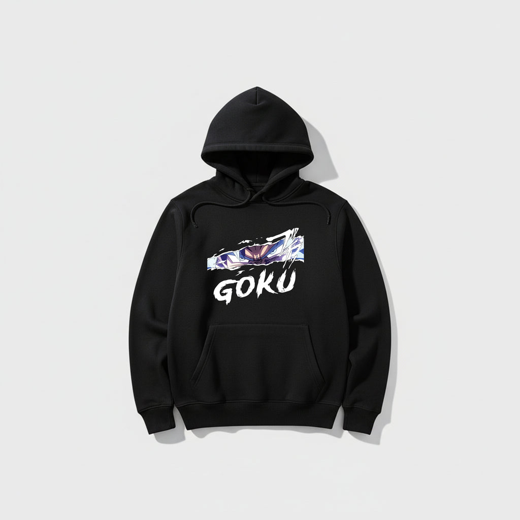Black Hoodie – Front Goku Design (Premium Printed)