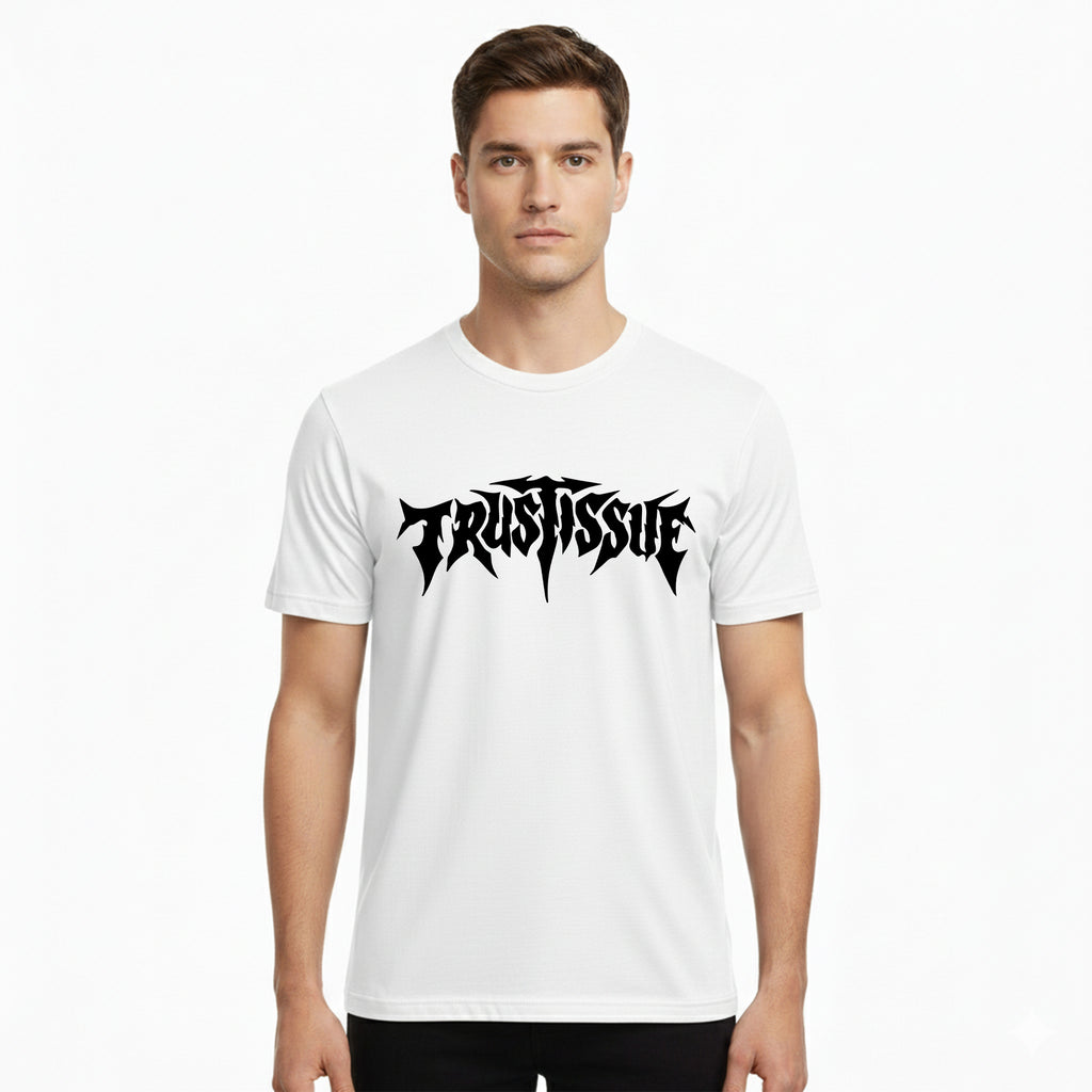 White T-Shirt – Front “Trust Issue” Design Printed