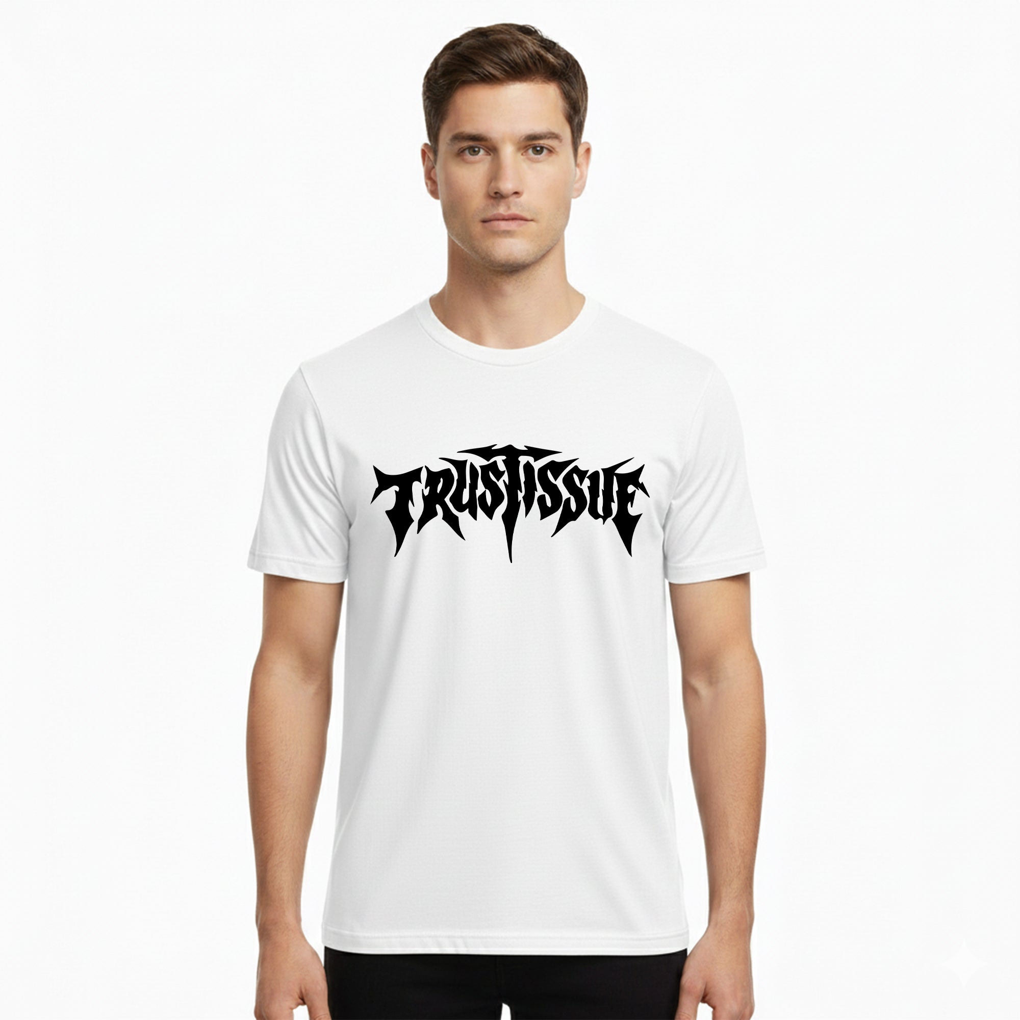White T-Shirt – Front “Trust Issue” Design Printed
