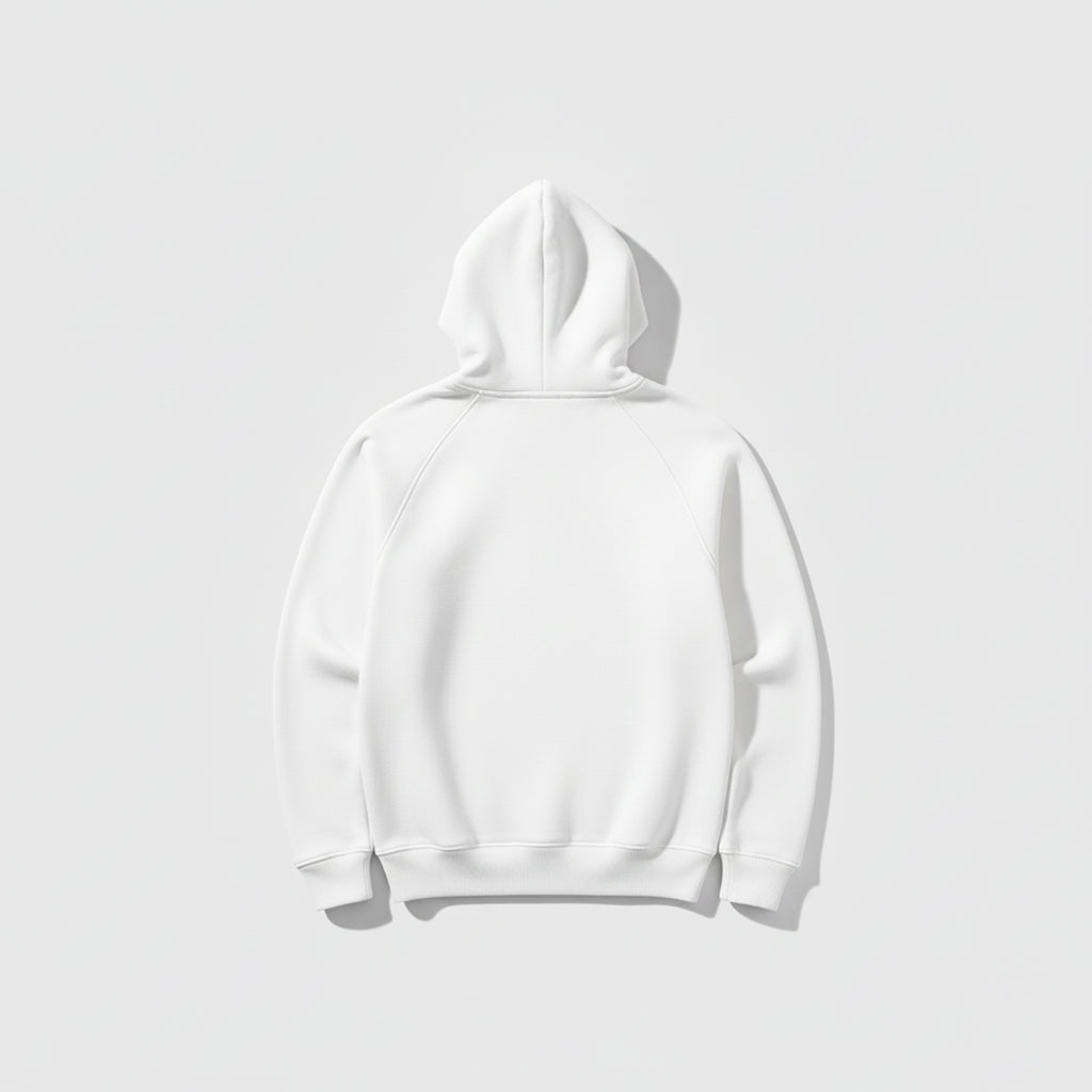 White Hoodie – Front Realistic Printed Design
