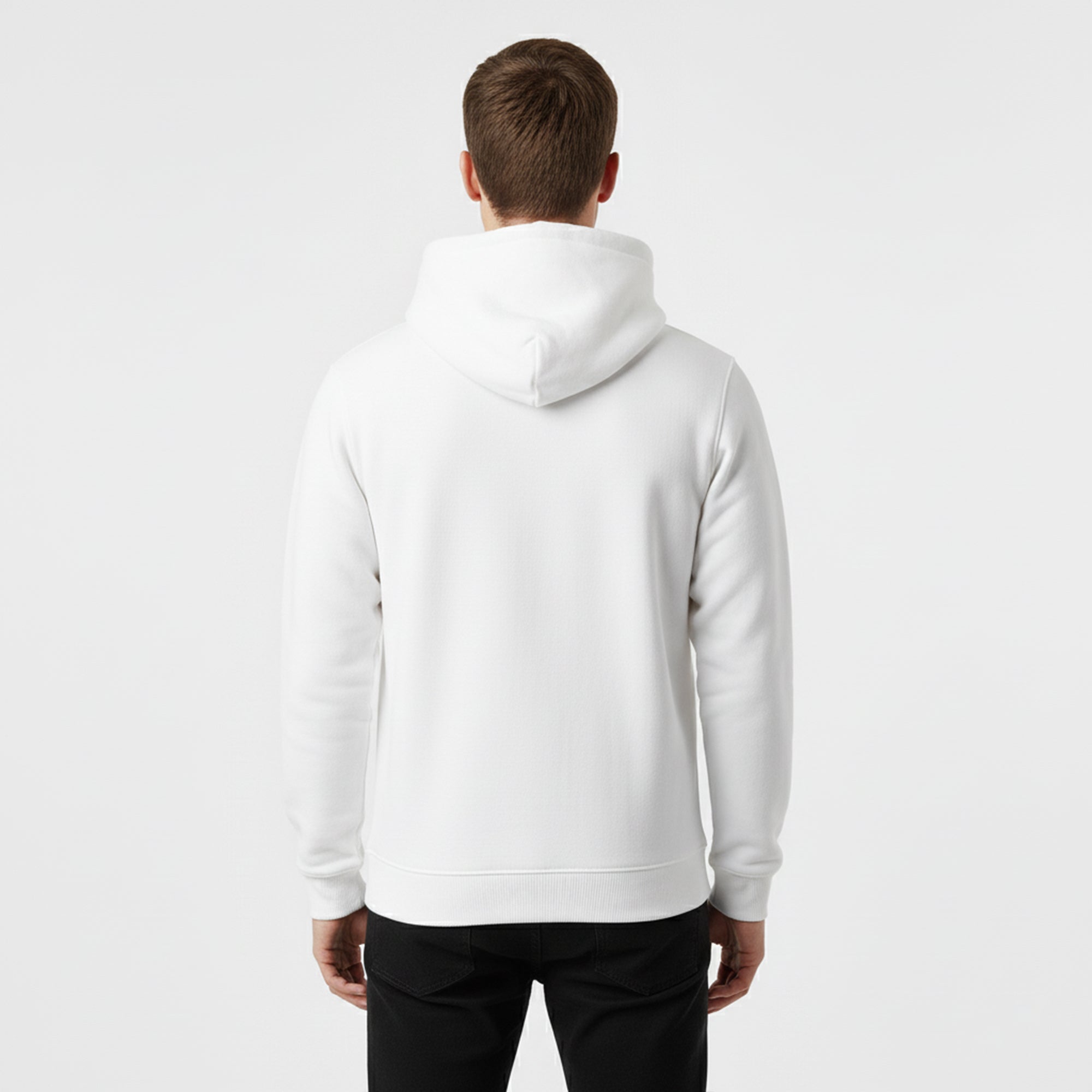 White Hoodie – Front Realistic Printed Design